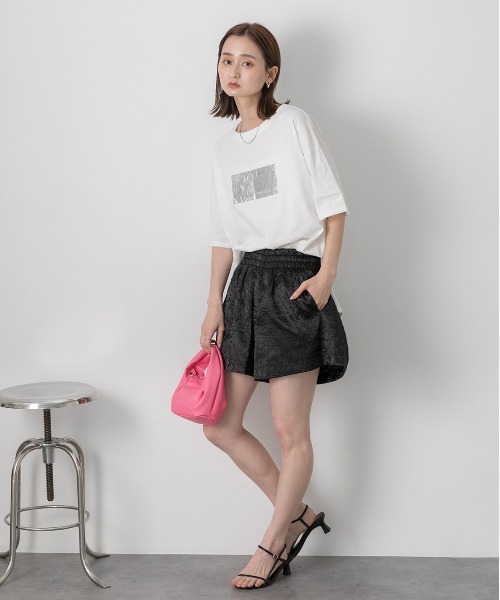 ad thie（アドティエ）の「ジャガード フレアショートパンツ（その他パンツ・レディース・グレー/アイボリー/ブラック・FREE）」の10枚目の写真