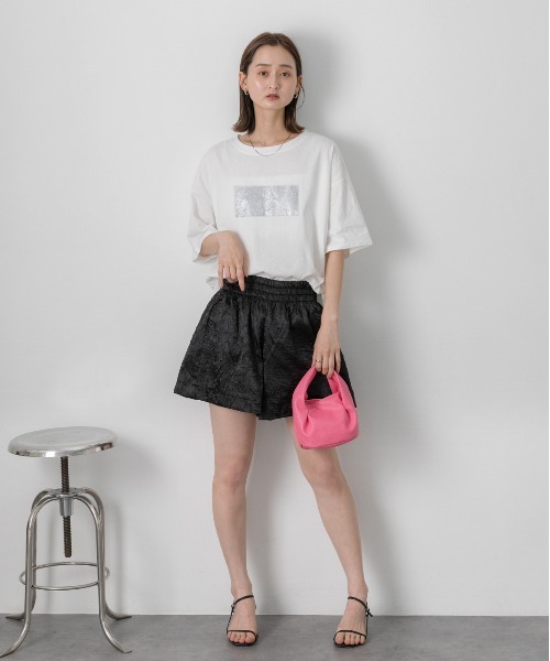 ad thie（アドティエ）の「ジャガード フレアショートパンツ（その他パンツ・レディース・グレー/アイボリー/ブラック・FREE）」の11枚目の写真