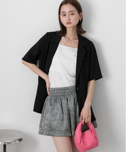 ad thie（アドティエ）の「ジャガード フレアショートパンツ（その他パンツ・レディース・グレー/アイボリー/ブラック・FREE）」の19枚目の写真
