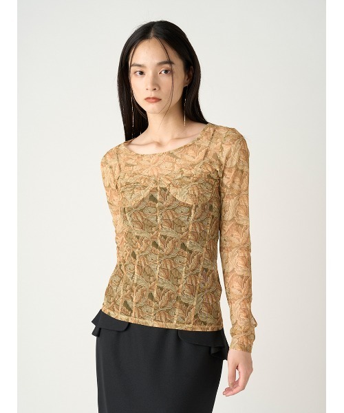 tシャツ 「WilliamMorris」ビスチェライクシアーチュールトップス レディース WilliamMorris】ビスチェライクシアーチュールトップス（Tシャツ