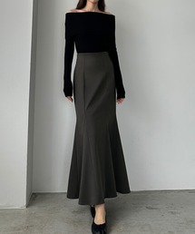 Louere（ルエレ）の「【選べる2素材 ヘリンボーン/もっちり生地】ハイウエストフレアマーメイドスカート（スカート・レディース）」