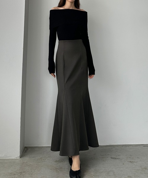 セール】【選べる2素材 ヘリンボーン/もっちり生地】ハイウエスト