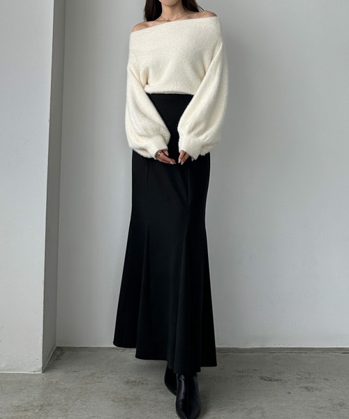 セール】【選べる2素材 ヘリンボーン/もっちり生地】ハイウエスト