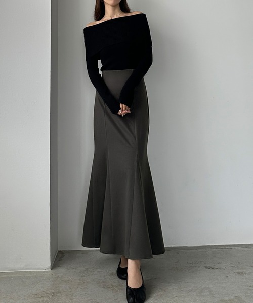 セール】【選べる2素材 ヘリンボーン/もっちり生地】ハイウエスト