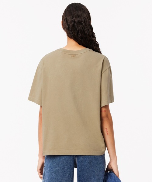 tシャツ ヘビーウェイト オーバーサイズ テニスボールパッチウォッシュド半袖Tシャツ レディース セール】ヘビーウェイト オーバーサイズ テニスボールパッチ