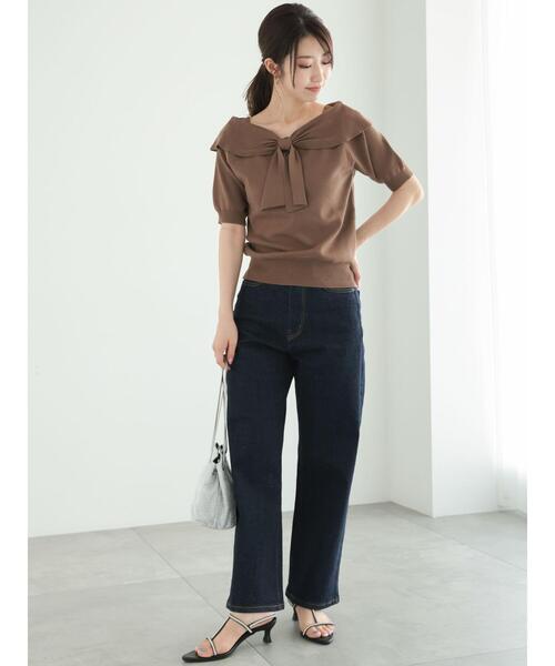 Te chichi(テチチ)の「フロントリボンオフショルライクニット(ニット/セーター・レディース・チャコールグレー/ブラック/モカ・F)」の20枚目の写真