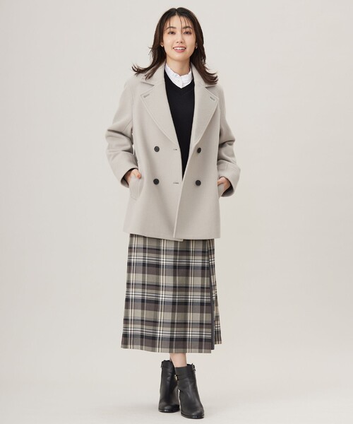 J.PRESS Ladies(J.プレス レディス)の「Jackal 140sソフトメルトン Pコート(ピーコート・レディース・ネイビー系/ベージュ系/ライトグレー系・XS/S)」の13枚目の写真