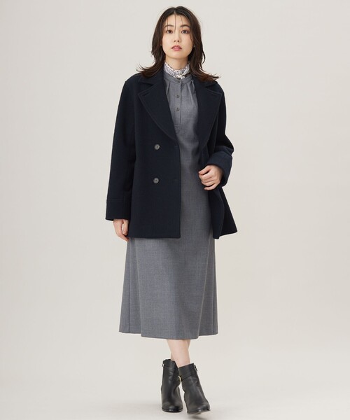 J.PRESS Ladies(J.プレス レディス)の「Jackal 140sソフトメルトン Pコート(ピーコート・レディース・ネイビー系/ベージュ系/ライトグレー系・XS/S)」の19枚目の写真