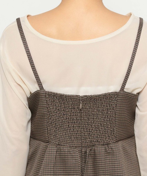 mysty woman(ミスティウーマン)の「アソートペプラムキャミワンピース 148898(ワンピース・レディース・ブラウン系その他/グレー/モカ・FREE)」の19枚目の写真