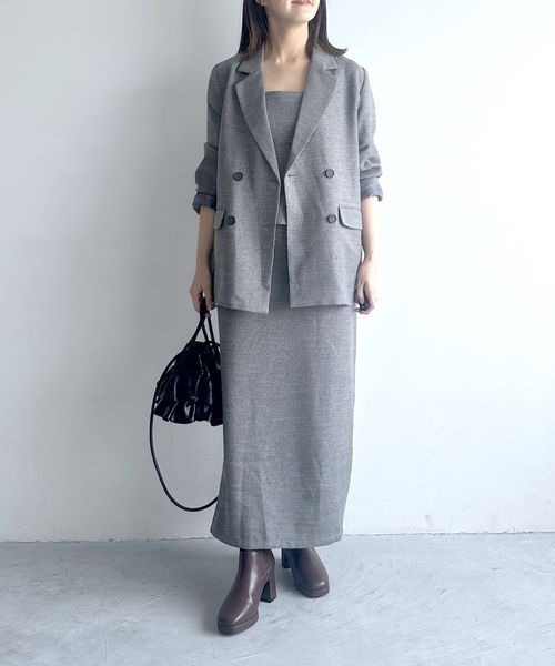 mysty woman(ミスティウーマン)の「アソートペプラムキャミワンピース 148898(ワンピース・レディース・ブラウン系その他/グレー/モカ・FREE)」の10枚目の写真