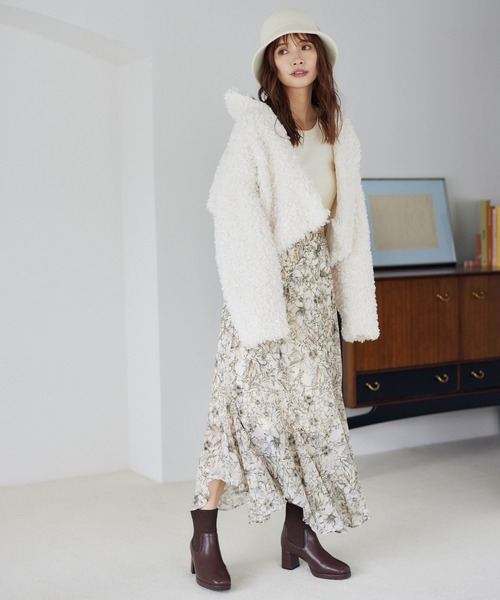 mysty woman（ミスティウーマン）の「プードルファーブルゾン  126026（ブルゾン・レディース・モカ/ブラック/オフホワイト・FREE）」の4枚目の写真