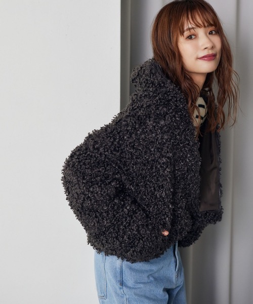 mysty woman（ミスティウーマン）の「プードルファーブルゾン  126026（ブルゾン・レディース・モカ/ブラック/オフホワイト・FREE）」の11枚目の写真