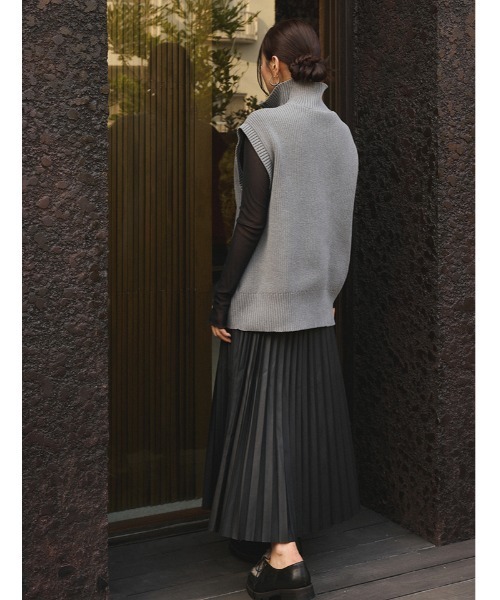 セール】フェイクレザープリーツスカート（スカート）｜Edit