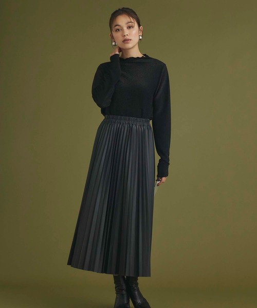 セール】フェイクレザープリーツスカート（スカート）｜Edit