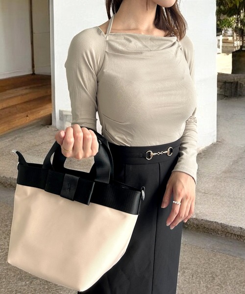 Julia Boutique（ジュリアブティック）の「ホルターネックカットソー（Tシャツ/カットソー・レディース・ボルドー/ベージュ/ブラック/グレー・ONE）」の14枚目の写真