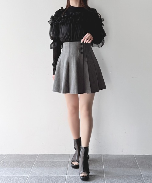 NOMAE（ノーマエ）の「サイドプリーツミニスカパン（スカート・レディース・ダークグレー/ブラック/ライトブラウン/ブラック系その他/ベージュ系その他・FREE）」の19枚目の写真