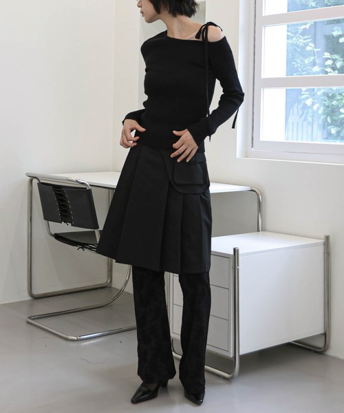 【2024A/W新作アイテム】 【ベルトポケット取り外し可能】【ウエストゴム仕様】ベーシックプリーツセミロングスカート（スカート）｜UNE MANSION（ユヌマンション）