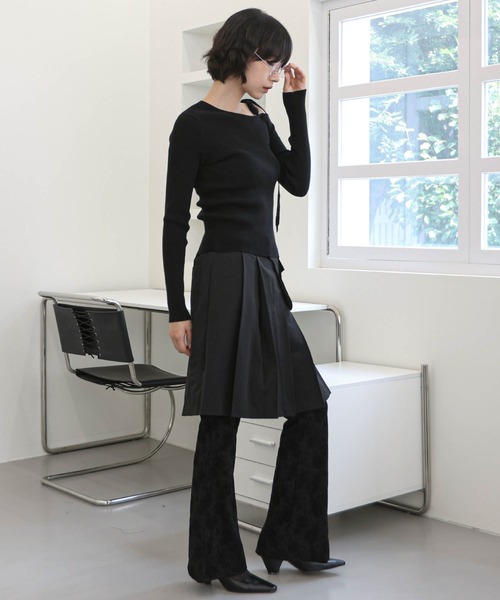 【2024A/W新作アイテム】 【ベルトポケット取り外し可能】【ウエストゴム仕様】ベーシックプリーツセミロングスカート（スカート）｜UNE MANSION（ユヌマンション）