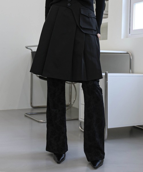 【2024A/W新作アイテム】 【ベルトポケット取り外し可能】【ウエストゴム仕様】ベーシックプリーツセミロングスカート（スカート）｜UNE MANSION（ユヌマンション）