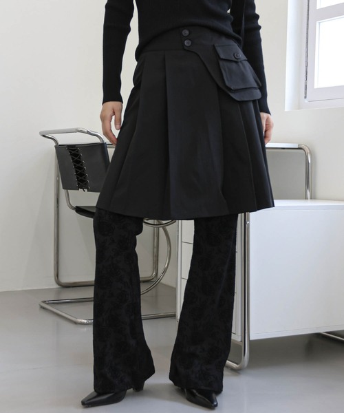 【2024A/W新作アイテム】 【ベルトポケット取り外し可能】【ウエストゴム仕様】ベーシックプリーツセミロングスカート（スカート）｜UNE MANSION（ユヌマンション）