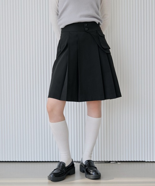 【2024A/W新作アイテム】 【ベルトポケット取り外し可能】【ウエストゴム仕様】ベーシックプリーツセミロングスカート（スカート）｜UNE MANSION（ユヌマンション）