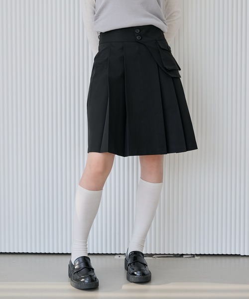 【2024A/W新作アイテム】 【ベルトポケット取り外し可能】【ウエストゴム仕様】ベーシックプリーツセミロングスカート（スカート）｜UNE MANSION（ユヌマンション）