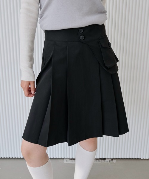 【2024A/W新作アイテム】 【ベルトポケット取り外し可能】【ウエストゴム仕様】ベーシックプリーツセミロングスカート（スカート）｜UNE MANSION（ユヌマンション）