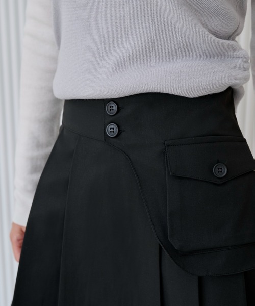 【2024A/W新作アイテム】 【ベルトポケット取り外し可能】【ウエストゴム仕様】ベーシックプリーツセミロングスカート（スカート）｜UNE MANSION（ユヌマンション）