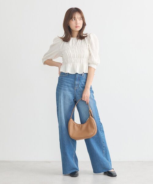 earth music&ecology(アースミュージックアンドエコロジー)の「セルフカットワイドデニムパンツ(デニムパンツ・レディース・ライトインディゴブルー/ブルー系その他・M/L/S)」の19枚目の写真