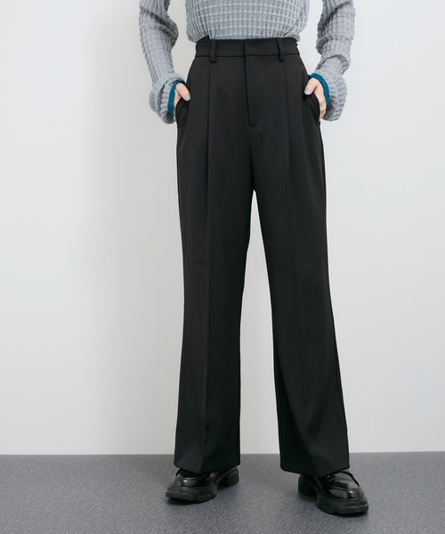 le cercle ADAM ET ROPE'(ルセルクルアダムエロペ)の「【セットアップ対応】タックスラックス(スラックス・レディース・ベージュ/ブラック・FREE)」の10枚目の写真