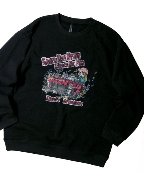 おしゃれスタ(オシャレスタ)の「heavy weight various design sweat shirt/ヘビーウェイト アソート デザイン 裏起毛 スウェットシャツ【IR】 オーバーサイズ メンズ レディース(スウェット・メンズ・グレー系その他/ブラック系その他2/ブラック系その他/ホワイト系その他2/ブラック系その他5/ライトグレー系1/ライトグレー系3/グレー系その他2/グレー系その他4/グレー系その他5/ブラック系その他7/ライトグレー系/ホワイト/ブラック系その他4/グレー系その他7/アッシュグレー/チャコールグレー/ブラック系その他3/グレー系その他6/ブラック/グレー系その他3/ホワイト系その他/ブラック系その他6/ライトグレー系2・M/L/XL)」の11枚目の写真