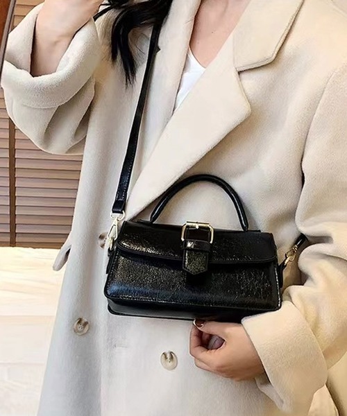 florist（フローリスト）の「2WAY レザーライクフラップベルト横長ハンドバッグ/ショルダーバッグ（ハンドバッグ・レディース・アイボリー/ブラウン/ブラック・FREE）」の6枚目の写真