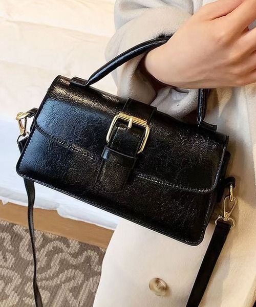 florist（フローリスト）の「2WAY レザーライクフラップベルト横長ハンドバッグ/ショルダーバッグ（ハンドバッグ・レディース・アイボリー/ブラウン/ブラック・FREE）」の7枚目の写真