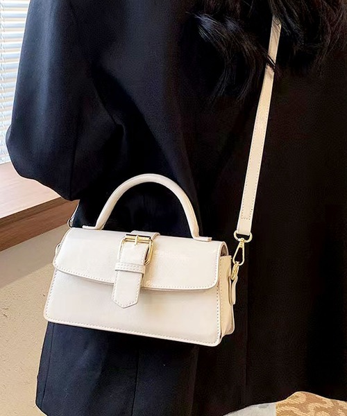 florist（フローリスト）の「2WAY レザーライクフラップベルト横長ハンドバッグ/ショルダーバッグ（ハンドバッグ・レディース・アイボリー/ブラウン/ブラック・FREE）」の14枚目の写真