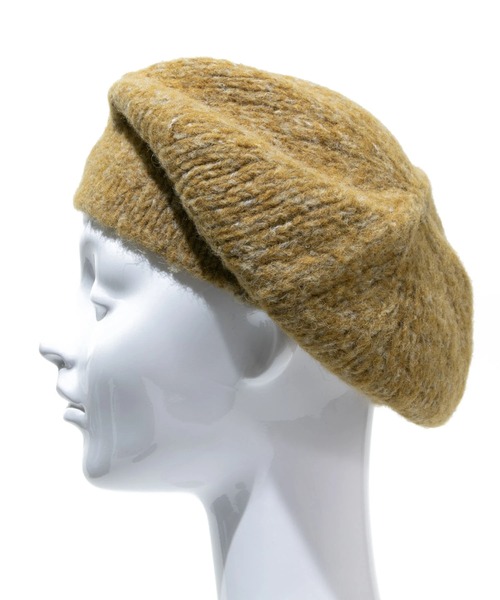 go slow caravan（ゴースローキャラバン）の「ベビーアルパカ ホールガーメントニットベレー（ハンチング/ベレー帽・レディース・マスタード/グリーン系その他・FREE）」の4枚目の写真