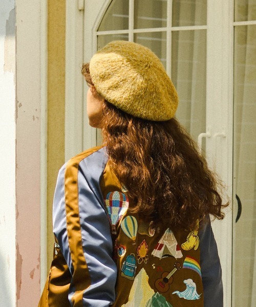 go slow caravan（ゴースローキャラバン）の「ベビーアルパカ ホールガーメントニットベレー（ハンチング/ベレー帽・レディース・マスタード/グリーン系その他・FREE）」の6枚目の写真