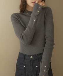 マシュマロボタンスリーブニット