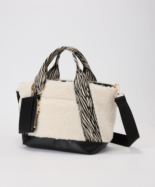 BARNYARDSTORM(バンヤードストーム)の「BARNYARDSTORM / ジャガードテープボアトート(トートバッグ・レディース・チャコール/ブラック/オフホワイト・FREE)」の16枚目の写真