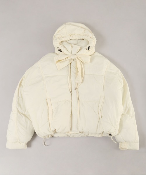 PHILLY(フィリー)の「【PHILLY】フード付リボン中綿ジャケット(ブルゾン・レディース・アイボリー/ブラック/ブラウン・FREE)」の20枚目の写真