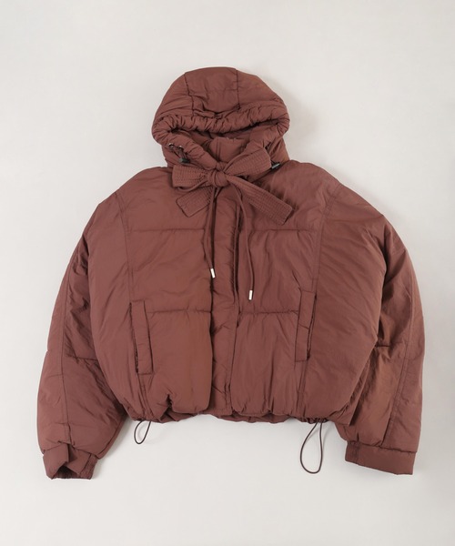 PHILLY(フィリー)の「【PHILLY】フード付リボン中綿ジャケット(ブルゾン・レディース・アイボリー/ブラック/ブラウン・FREE)」の22枚目の写真