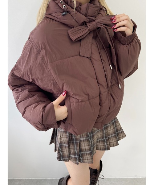 PHILLY(フィリー)の「【PHILLY】フード付リボン中綿ジャケット(ブルゾン・レディース・アイボリー/ブラック/ブラウン・FREE)」の17枚目の写真