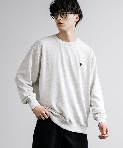 U.S. POLO ASSN.(ユーエスポロアッスン)の「U.S. POLO ASSN. ユーエスポロアッスン 裏毛ロゴ刺繍プルオーバートレーナー(スウェット・メンズ・グレー/ホワイト/アイボリー/ブラック/オートミール/ネイビー/ブルー・LL/M/L)」の6枚目の写真