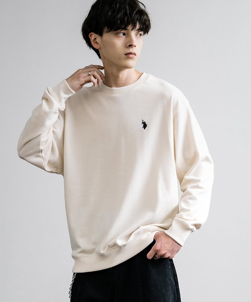 U.S. POLO ASSN.(ユーエスポロアッスン)の「U.S. POLO ASSN. ユーエスポロアッスン 裏毛ロゴ刺繍プルオーバートレーナー(スウェット・メンズ・グレー/ホワイト/アイボリー/ブラック/オートミール/ネイビー/ブルー・LL/M/L)」の3枚目の写真