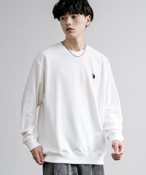 U.S. POLO ASSN.(ユーエスポロアッスン)の「U.S. POLO ASSN. ユーエスポロアッスン 裏毛ロゴ刺繍プルオーバートレーナー(スウェット・メンズ・グレー/ホワイト/アイボリー/ブラック/オートミール/ネイビー/ブルー・LL/M/L)」の8枚目の写真