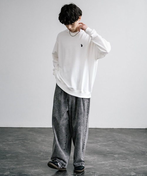 U.S. POLO ASSN.(ユーエスポロアッスン)の「U.S. POLO ASSN. ユーエスポロアッスン 裏毛ロゴ刺繍プルオーバートレーナー(スウェット・メンズ・グレー/ホワイト/アイボリー/ブラック/オートミール/ネイビー/ブルー・LL/M/L)」の10枚目の写真