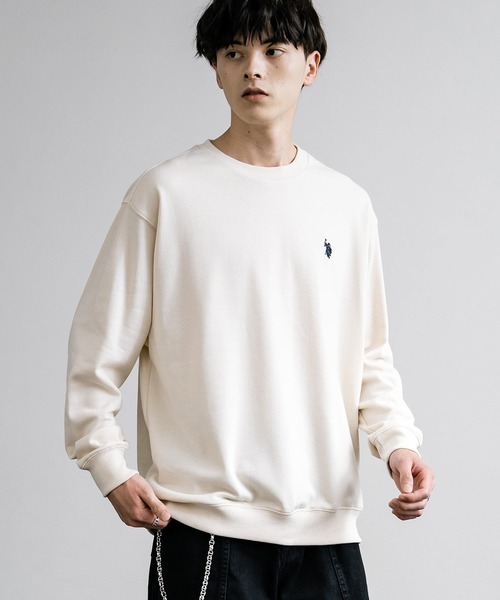 U.S. POLO ASSN.(ユーエスポロアッスン)の「U.S. POLO ASSN. ユーエスポロアッスン 裏毛ロゴ刺繍プルオーバートレーナー(スウェット・メンズ・グレー/ホワイト/アイボリー/ブラック/オートミール/ネイビー/ブルー・LL/M/L)」の12枚目の写真