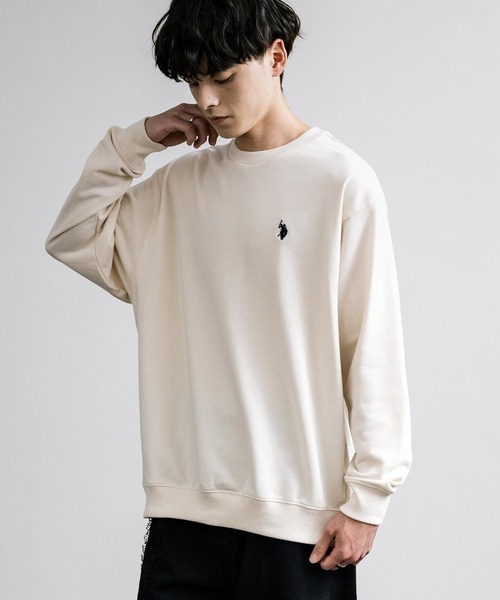 U.S. POLO ASSN.(ユーエスポロアッスン)の「U.S. POLO ASSN. ユーエスポロアッスン 裏毛ロゴ刺繍プルオーバートレーナー(スウェット・メンズ・グレー/ホワイト/アイボリー/ブラック/オートミール/ネイビー/ブルー・LL/M/L)」の13枚目の写真