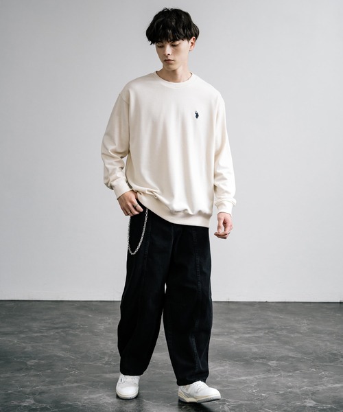 U.S. POLO ASSN.(ユーエスポロアッスン)の「U.S. POLO ASSN. ユーエスポロアッスン 裏毛ロゴ刺繍プルオーバートレーナー(スウェット・メンズ・グレー/ホワイト/アイボリー/ブラック/オートミール/ネイビー/ブルー・LL/M/L)」の14枚目の写真