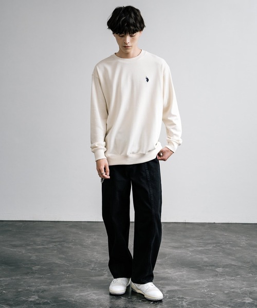 U.S. POLO ASSN.(ユーエスポロアッスン)の「U.S. POLO ASSN. ユーエスポロアッスン 裏毛ロゴ刺繍プルオーバートレーナー(スウェット・メンズ・グレー/ホワイト/アイボリー/ブラック/オートミール/ネイビー/ブルー・LL/M/L)」の15枚目の写真