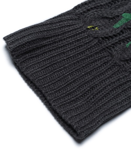 HOOK(フック)の「【HOOK】for girls ペイントプリントケーブル編みダメージニット (AW)(ニット/セーター・レディース・ブラウン/ダークグレー/ベージュ・XL/M/L)」の12枚目の写真